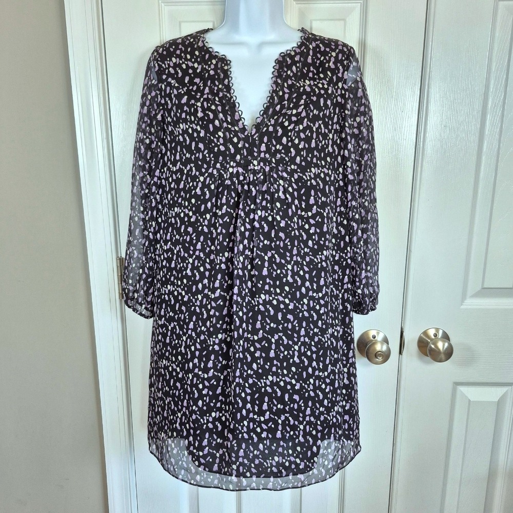 Diane Von‎ Furstenburg black Aria chiffon silk dress women's 0 - Picture 3 of 16